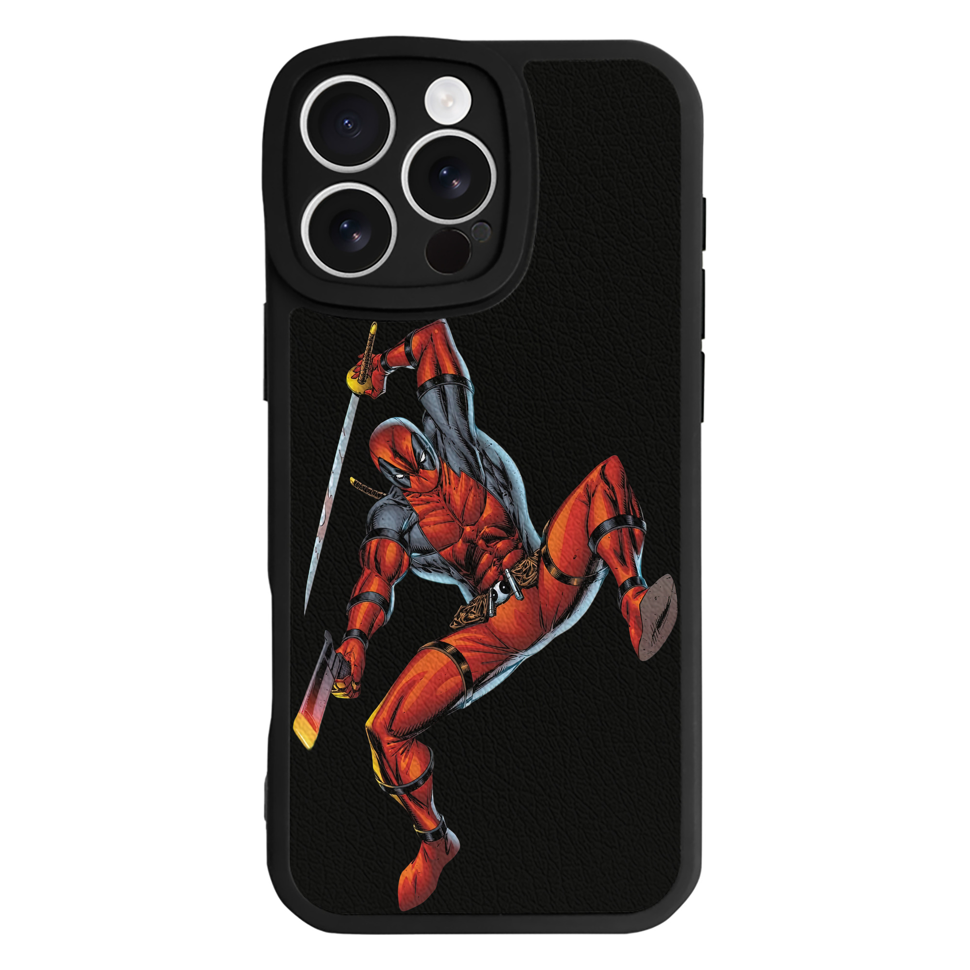 （画像用） Deadpool デッドプール 【iPhone 16シリーズ対応】シリコンスマホケース（レザー調） 材質：シリコン